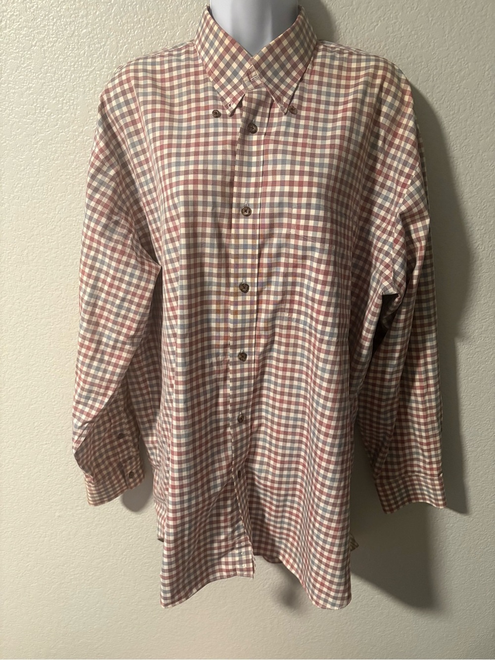 Nordstrom Men's Button-Down Check Shirt in Red and White